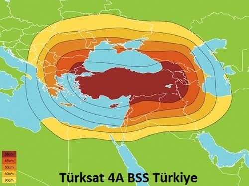 Türksat 4A Türkiye Kapsama Alanı